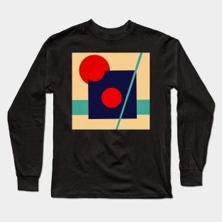 Geometric Red Circles Modern Art Long Sleeve T-Shirt